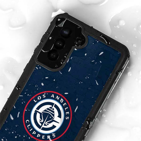 NBA Los Angeles Clippers Distressed Blue Galaxy S24 Waterproof Case